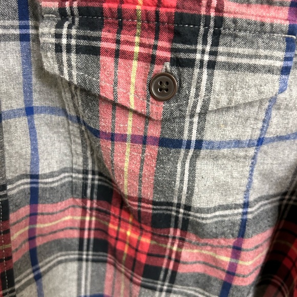 Lucky Brand Men's Blue Red Plaid Flannel Long Sleeve Button Down Pocket Shirt L - Picture 6 of 8